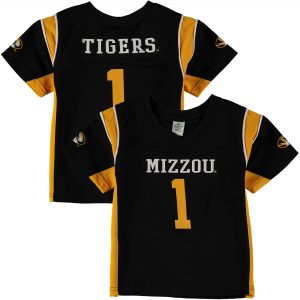 #1 Missouri Tigers Colosseum Youth Football Jersey – Black