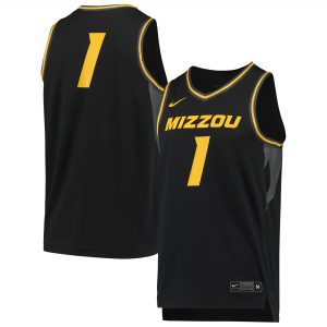 #1 Missouri Tigers Nike Team Replica Basketball Jersey – Black