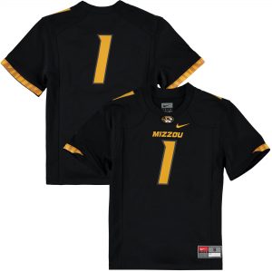 #1 Missouri Tigers Nike Youth Replica Football Jersey – Black
