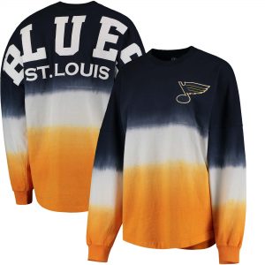 St. Louis Blues Women’s Ombre Spirit Jersey Long Sleeve Oversized T-Shirt