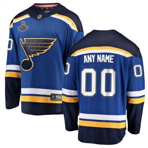 St. Louis Blues Youth 2019 Stanley Cup Champions Home Breakaway Custom Jersey