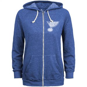 St. Louis Blues Majestic Threads Women’s Team Color Tonal Primary Tri-Blend Full-Zip Hoodie