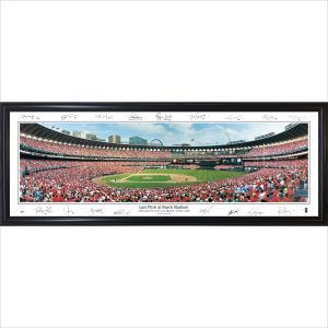 St. Louis Cardinals Last Pitch at Busch Stadium Signed Standard Framed Panorama
