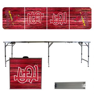 St. Louis Cardinals Weathered Design 8′ Portable Folding Tailgate Table