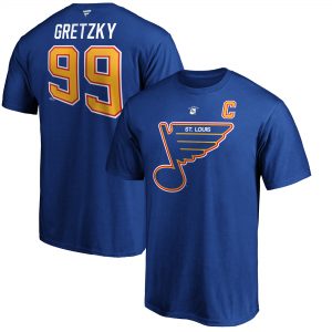 Wayne Gretzky St. Louis Blues Authentic Stack Retired Player Name & Number T-Shirt